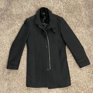 Zara Mens Black Pea Coat Size Small